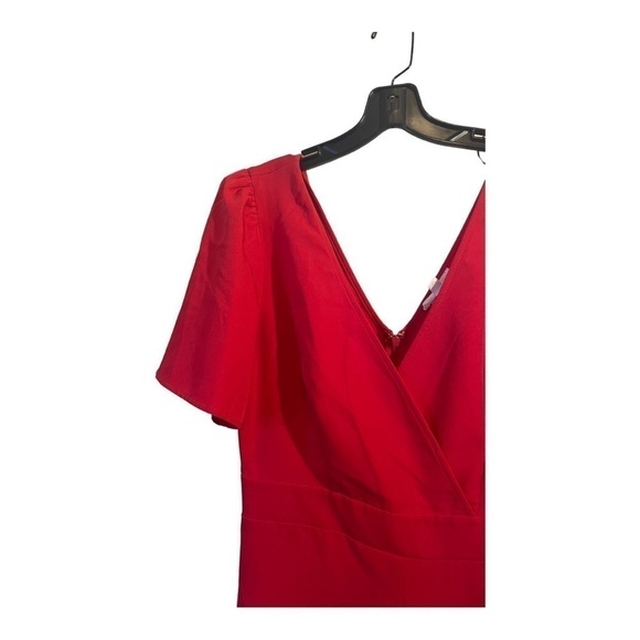 socialite Deep Surplice Neck Flutter Sleeve Jumpsuit - Picture 8 of 14